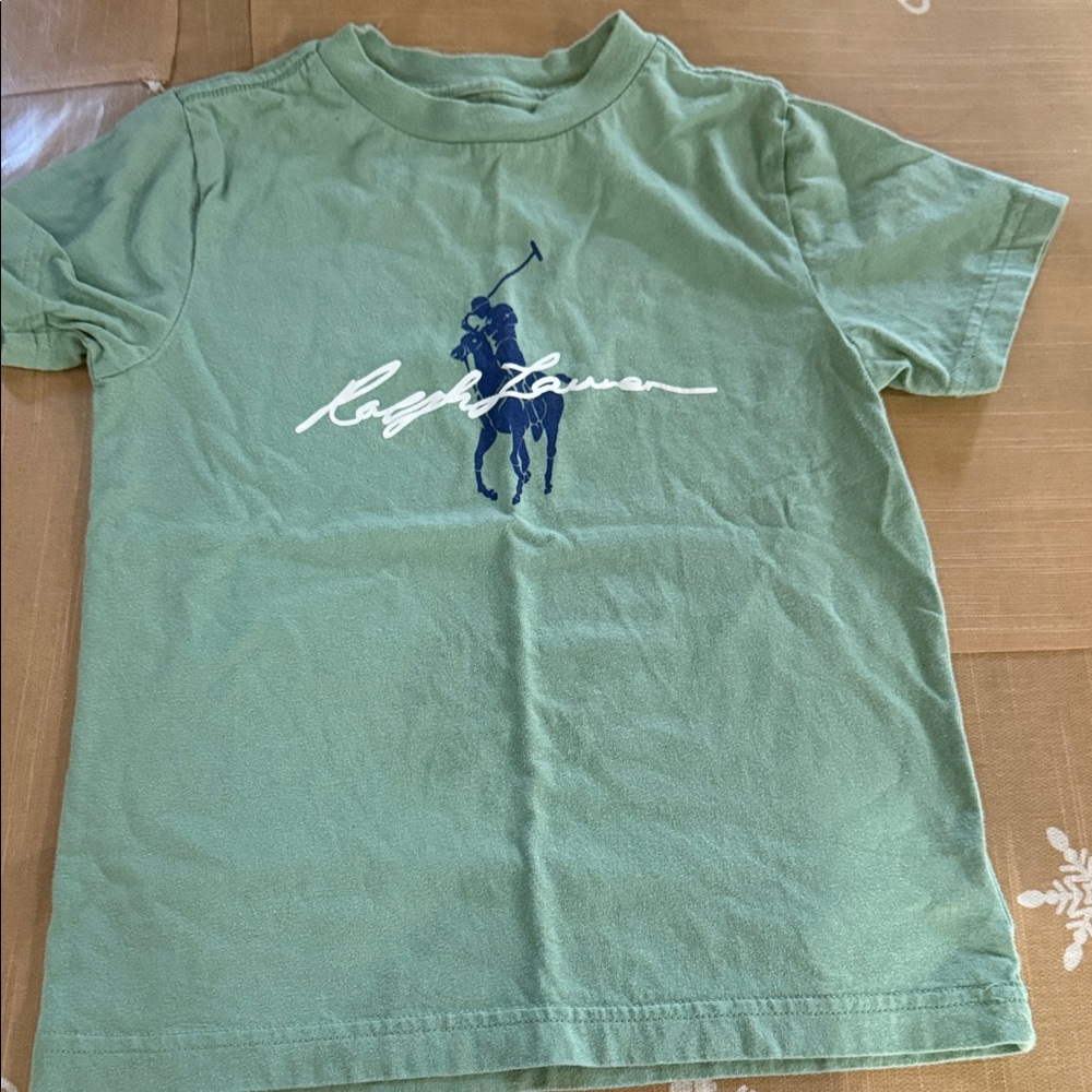 Ralph Lauren Kids Olive Polo Graphic Tee